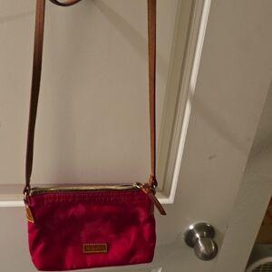Dooney & Bourke Red Crossbody Bag with Brown Strap